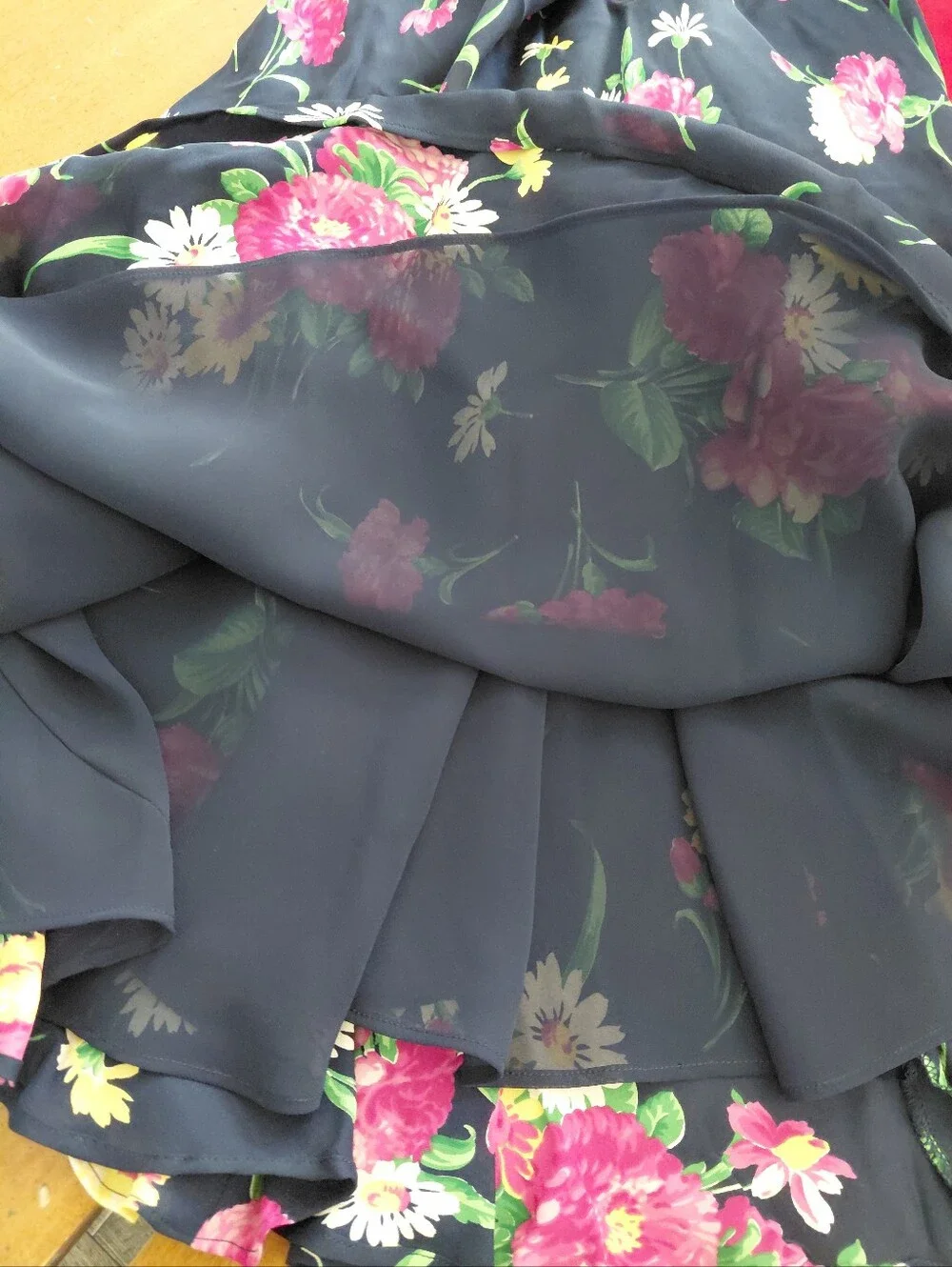 Lauren Ralph Lauren 100% Silk Navy Floral 90's Vintage Midi Dress NWT 4P